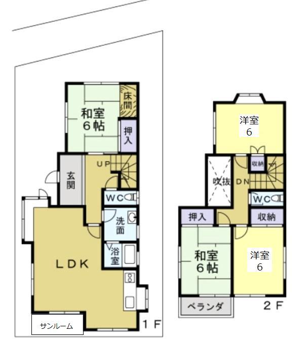 Floor plan. 29,800,000 yen, 4LDK, Land area 153.74 sq m , Building area 98.95 sq m