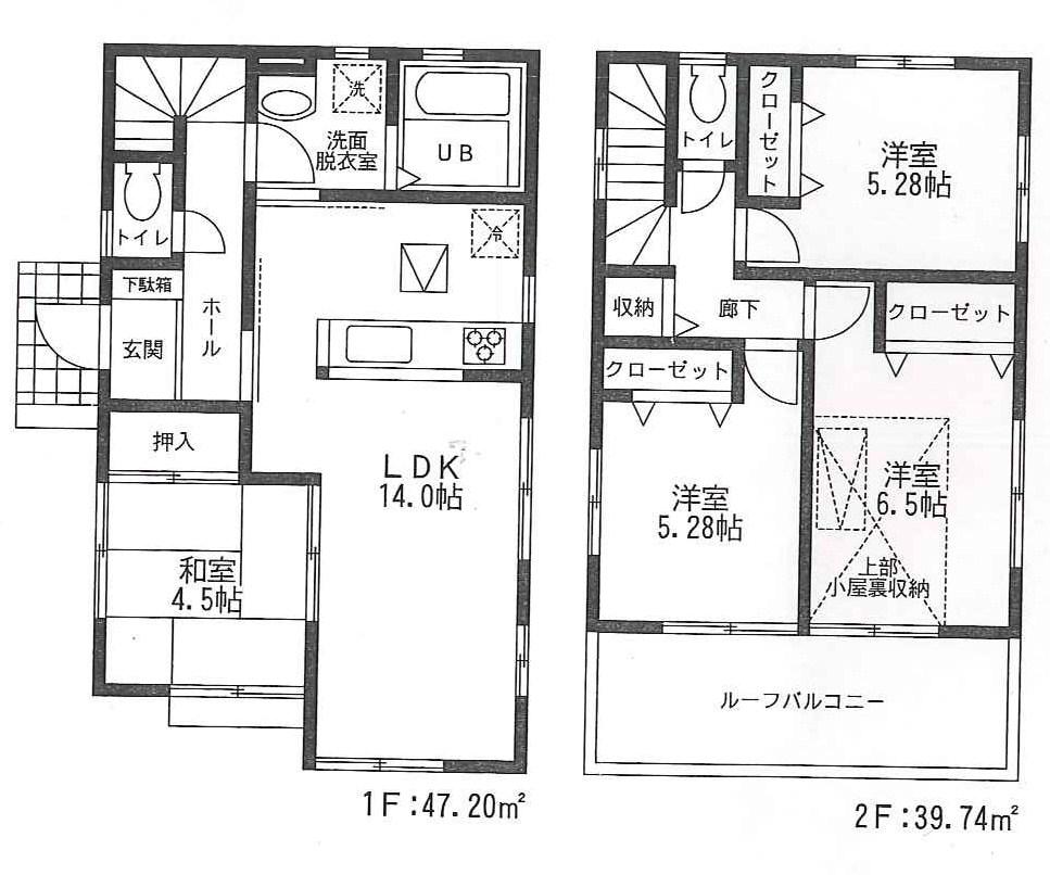 Floor plan. 31,800,000 yen, 4LDK, Land area 109.33 sq m , Building area 86.94 sq m