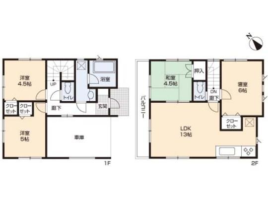 Floor plan. 25,800,000 yen, 4LDK, Land area 110.1 sq m , Building area 87.48 sq m floor plan