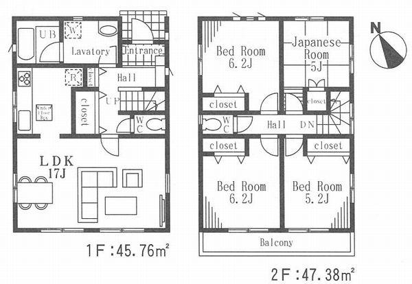 Floor plan. (3 Building), Price 39,800,000 yen, 4LDK, Land area 100.33 sq m , Building area 93.14 sq m