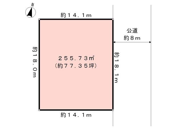 Compartment figure. Land price 69,750,000 yen, Land area 255.73 sq m