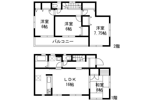 Floor plan. 50,500,000 yen, 4LDK, Land area 182.31 sq m , Building area 98.54 sq m