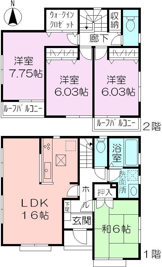 Floor plan. 33,800,000 yen, 4LDK, Land area 125.5 sq m , Building area 98.95 sq m