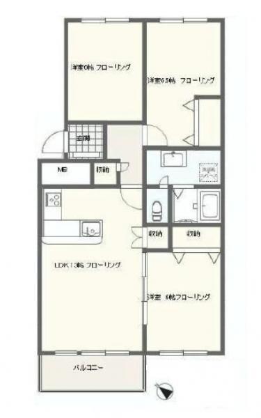 Floor plan. 3LDK, Price 16.5 million yen, Occupied area 72.08 sq m , Balcony area 5.62 sq m