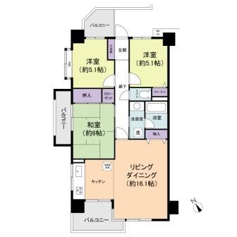 Floor plan. 3DK, Price 20.8 million yen, Occupied area 70.62 sq m , Balcony area 14.21 sq m
