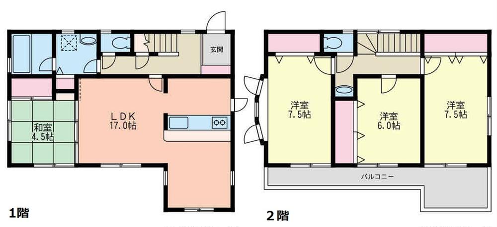 Floor plan. 39,800,000 yen, 4LDK, Land area 223.28 sq m , Building area 104.33 sq m   ■ Face-to-face kitchen Pledge LDK17, Zenshitsuminami direction!  [Floor plan]