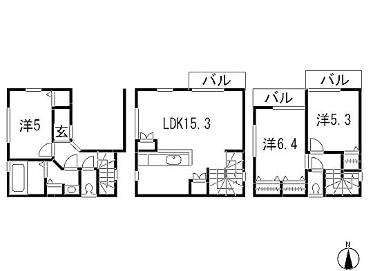 Floor plan. 27,800,000 yen, 3LDK, Land area 50.05 sq m , Building area 79.79 sq m