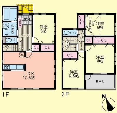 Floor plan. (C Building), Price 41,800,000 yen, 4LDK, Land area 163.12 sq m , Building area 107.64 sq m