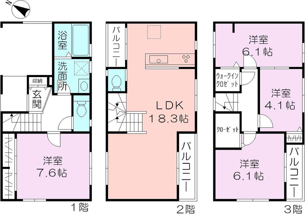 Floor plan. 38,800,000 yen, 4LDK, Land area 74.22 sq m , Building area 111.99 sq m