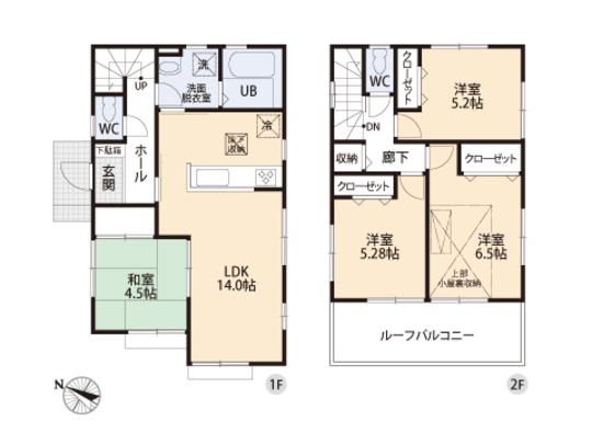 Floor plan. 33,200,000 yen, 4LDK, Land area 109.33 sq m , Building area 86.94 sq m floor plan