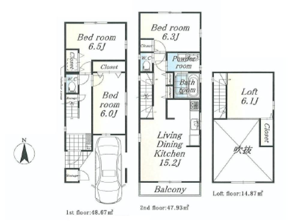 Floor plan. (A), Price 33,800,000 yen, 3LDK, Land area 80 sq m , Building area 96.6 sq m
