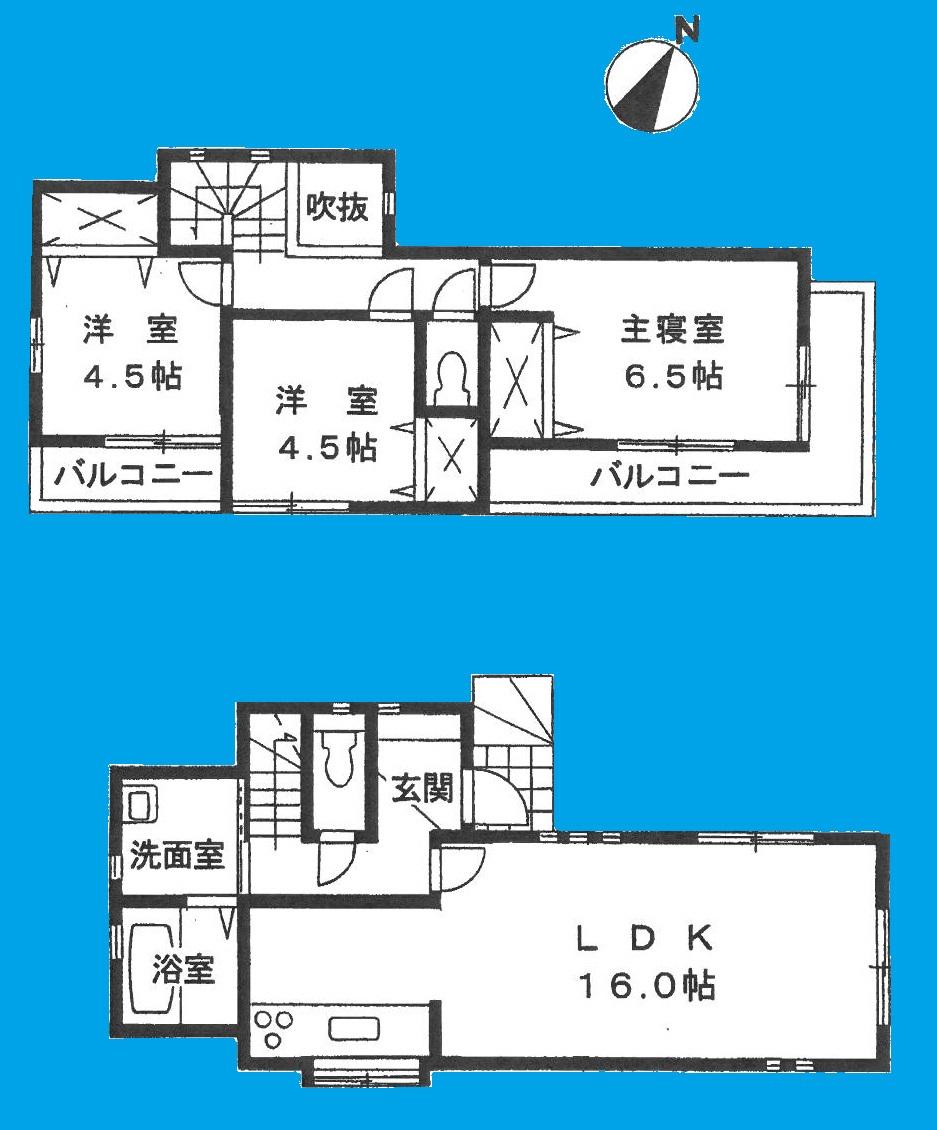 Floor plan. 29,960,000 yen, 3LDK, Land area 96 sq m , Building area 76 sq m