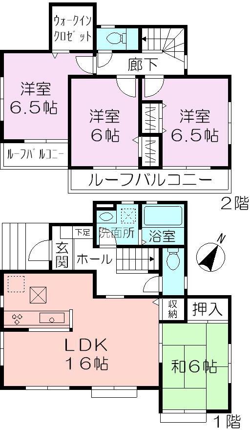 Floor plan. 38,800,000 yen, 4LDK, Land area 125.29 sq m , Building area 99.36 sq m