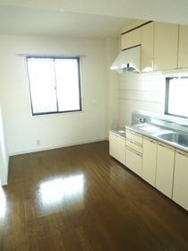 Kitchen. Bright kitchen with two-sided lighting