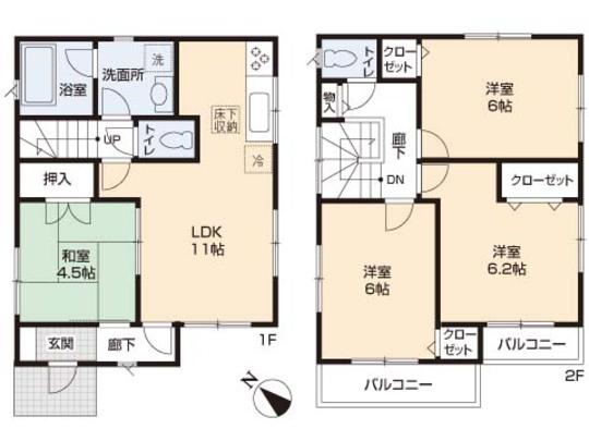 Floor plan. 23.5 million yen, 4LDK, Land area 114.87 sq m , Building area 80.18 sq m floor plan