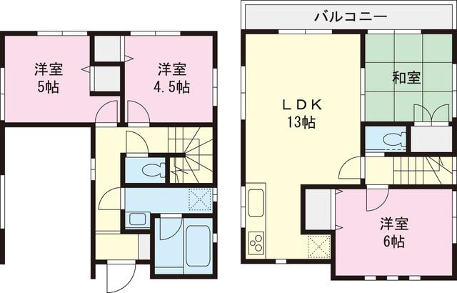 Floor plan. 25,800,000 yen, 4LDK, Land area 110.1 sq m , Building area 76.54 sq m