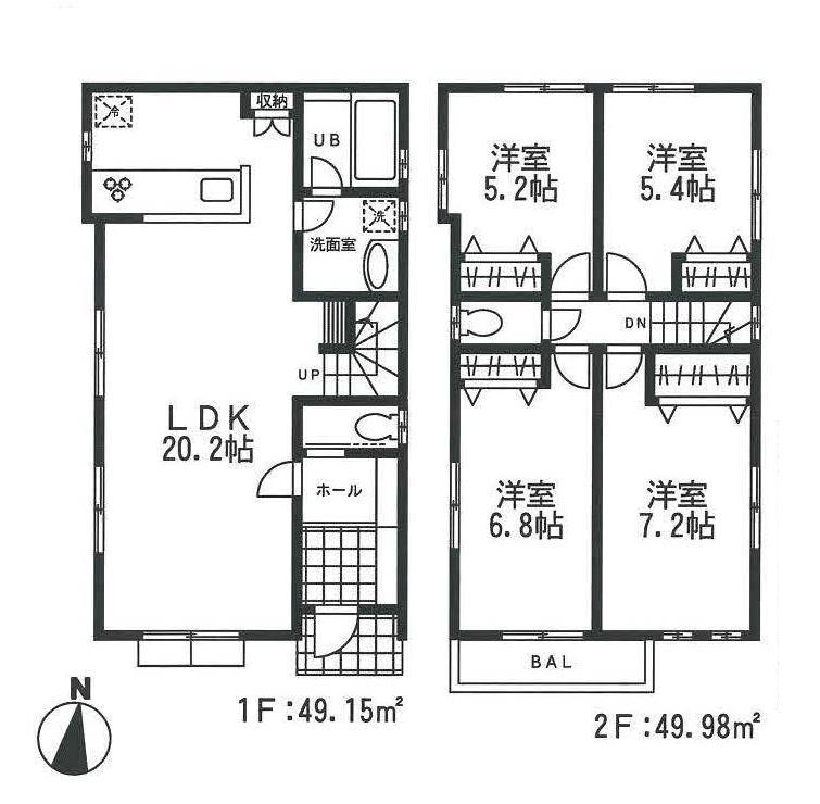 Building plan example (floor plan). Building plan example (A) 4LDK, Land price 32,800,000 yen, Land area 125.88 sq m , Building price 11,158,000 yen, Building area 99.13 sq m