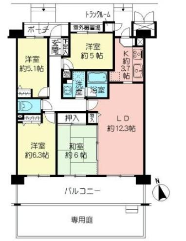 Floor plan. 4LDK, Price 25,800,000 yen, Occupied area 83.19 sq m , Balcony area 16.8 sq m
