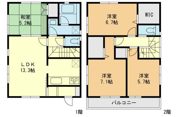 Floor plan. (3 Building), Price 30,800,000 yen, 4LDK, Land area 100.94 sq m , Building area 89.5 sq m