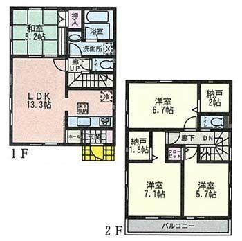 Floor plan. 30,800,000 yen, 4LDK, Land area 100.94 sq m , Building area 89.5 sq m