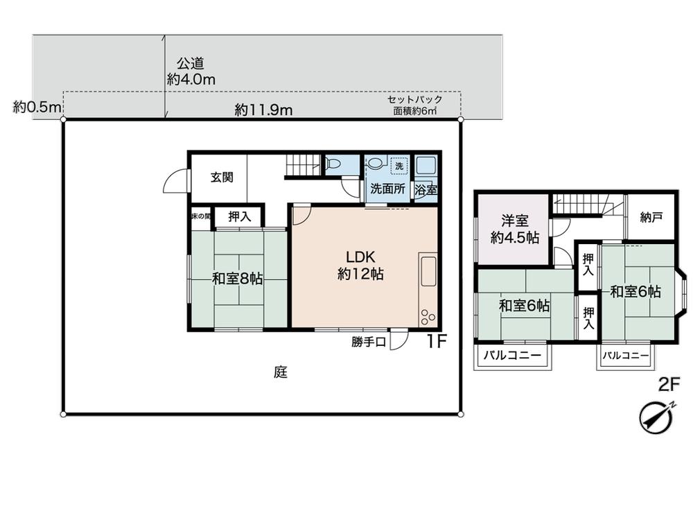 Floor plan. 32,800,000 yen, 4LDK, Land area 132.23 sq m , Building area 77.25 sq m