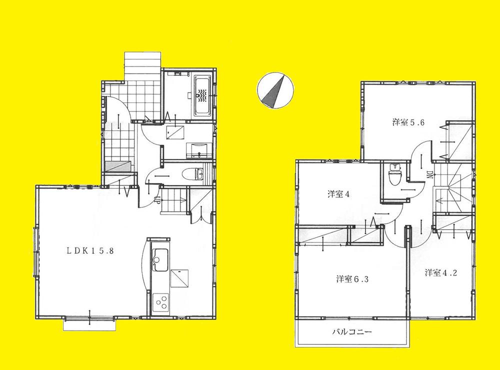 Floor plan. 34,800,000 yen, 4LDK, Land area 90.41 sq m , Building area 84.89 sq m