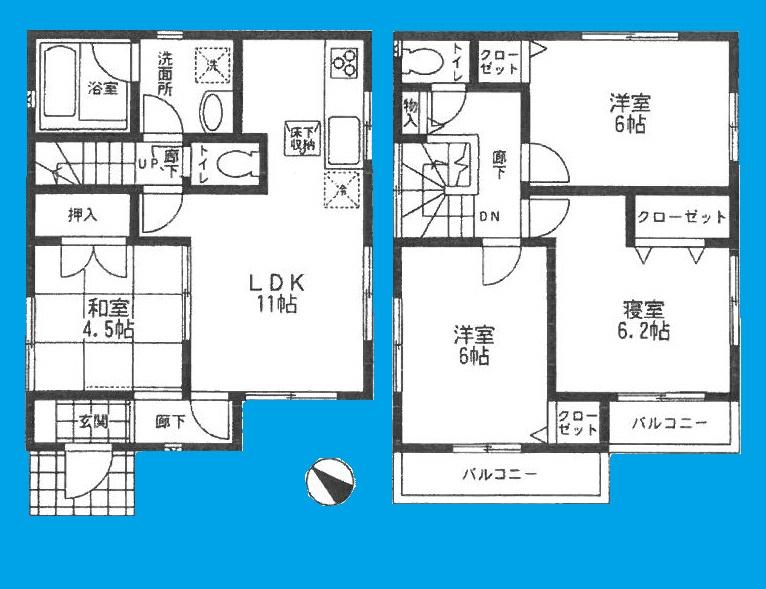Floor plan. 23.8 million yen, 4LDK, Land area 114.87 sq m , Building area 80.18 sq m