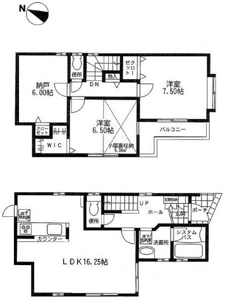 Floor plan. 32,800,000 yen, 3LDK, Land area 88.66 sq m , Building area 87.15 sq m