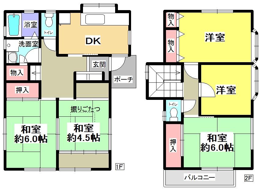 Floor plan. 18,800,000 yen, 5LDK, Land area 154.77 sq m , Building area 154.77 sq m