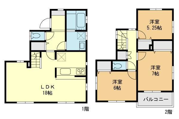 Floor plan. 33,900,000 yen, 3LDK, Land area 110.86 sq m , Loose in the building area 87.35 sq m Pledge LDK18