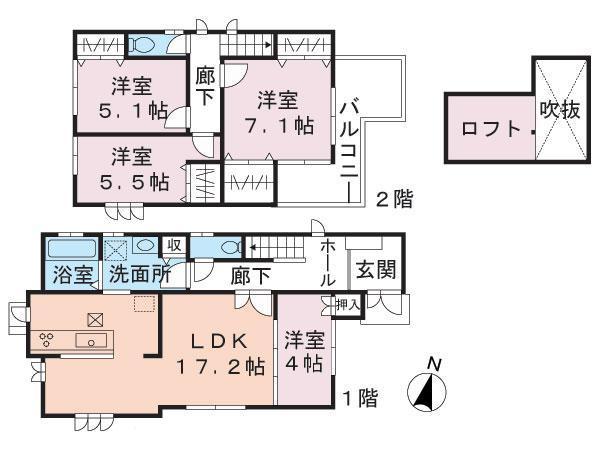 Floor plan. (Building 2), Price 36 million yen, 4LDK, Land area 120.92 sq m , Building area 98.88 sq m