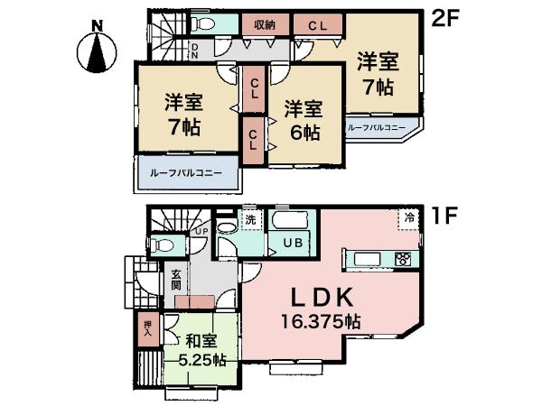 Floor plan. (4 Building), Price 34,800,000 yen, 4LDK, Land area 125.46 sq m , Building area 99.99 sq m