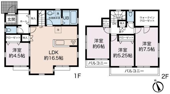 Floor plan. 34 million yen, 4LDK, Land area 116.96 sq m , Building area 99.57 sq m