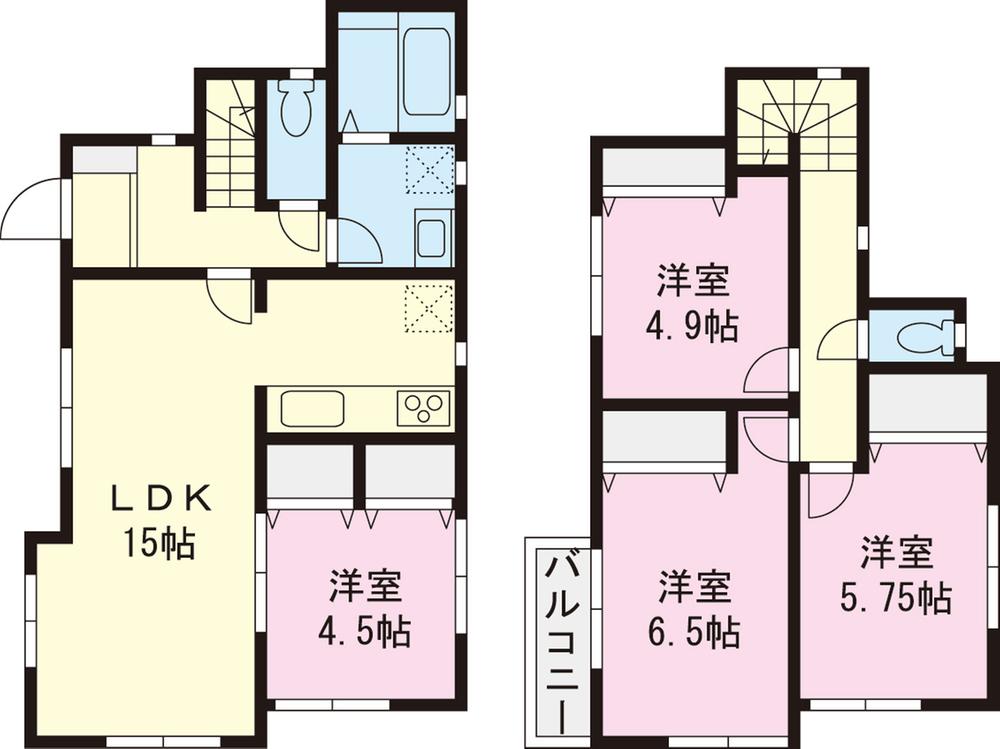 Floor plan. (A Building), Price 43,970,000 yen, 4LDK, Land area 110.51 sq m , Building area 90.07 sq m