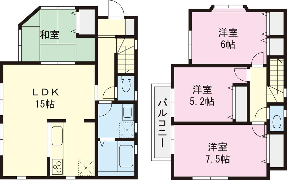 Floor plan. (B Building), Price 39,970,000 yen, 4LDK, Land area 120.09 sq m , Building area 90.07 sq m