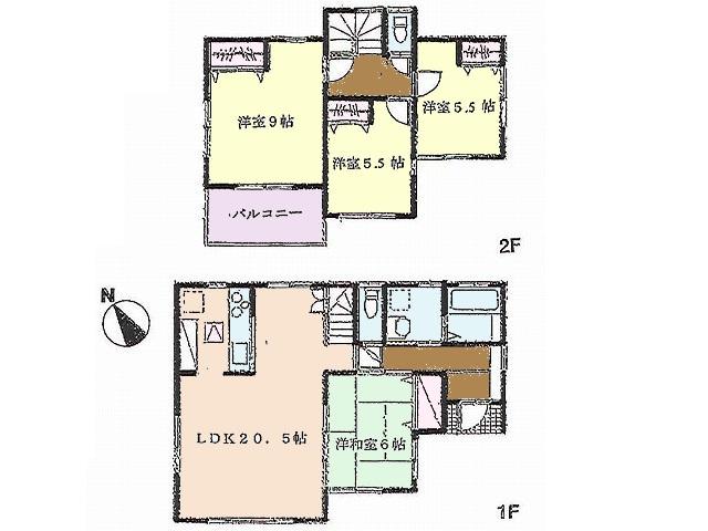 Floor plan. 36,800,000 yen, 4LDK, Land area 185.1 sq m , Building area 105.17 sq m