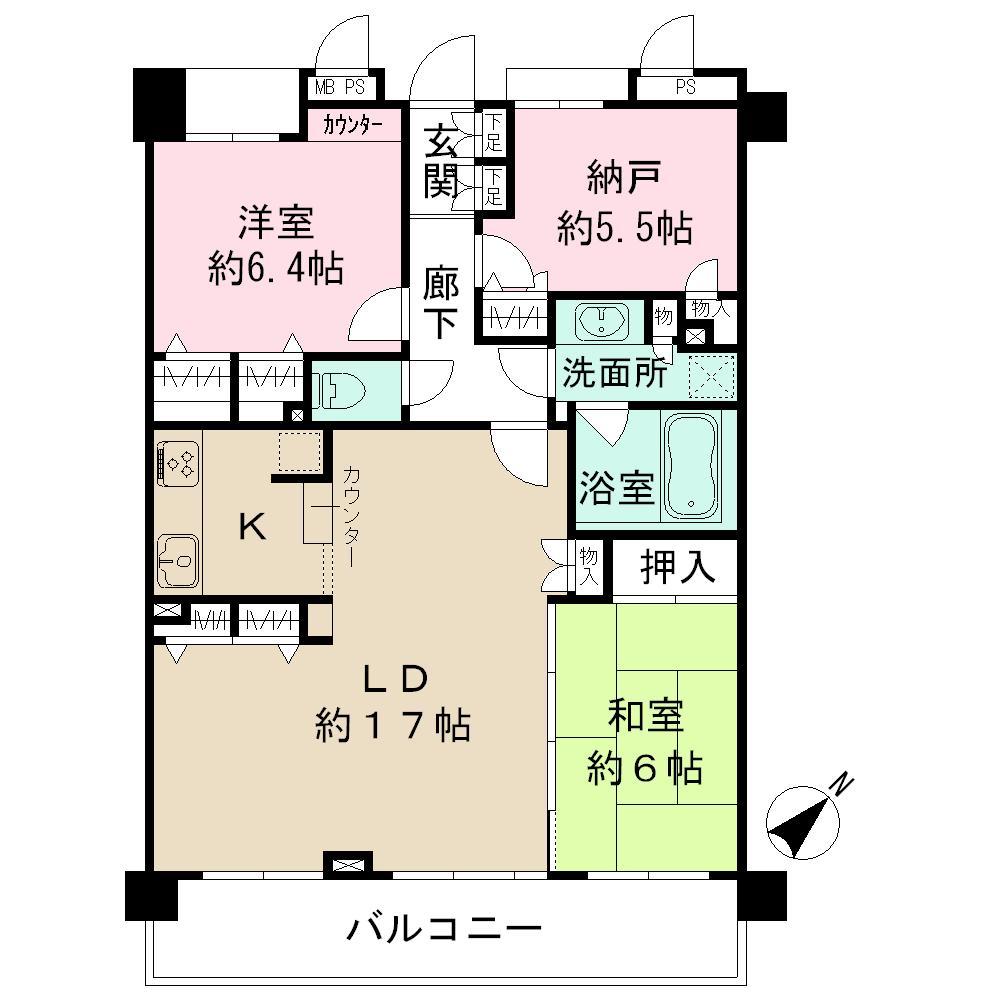Floor plan. 2LDK + S (storeroom), Price 22,800,000 yen, Occupied area 85.45 sq m , Balcony area 12.15 sq m