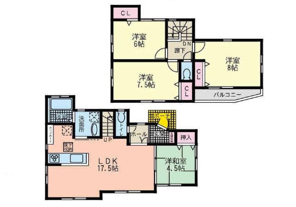 Floor plan. (D), Price 37,800,000 yen, 4LDK, Land area 133.21 sq m , Building area 97.3 sq m