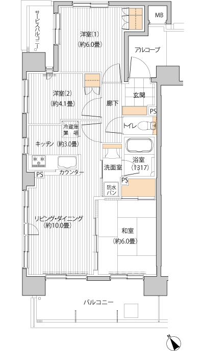 Floor: 3LDK, the area occupied: 61.6 sq m, Price: 35,200,000 yen ~ 36,900,000 yen, now on sale