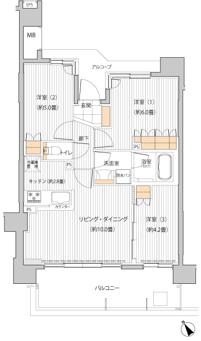 Floor: 3LDK, the area occupied: 58.9 sq m, Price: 34,400,000 yen ・ 35,700,000 yen, now on sale