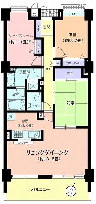Floor plan. 2LDK + S (storeroom), Price 21,800,000 yen, Occupied area 78.59 sq m , Balcony area 11.7 sq m