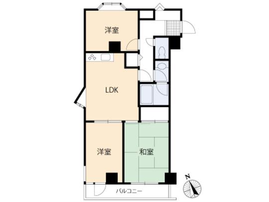 Floor plan. 3LDK, Price 15.8 million yen, Occupied area 47.85 sq m , Balcony area 4.54 sq m floor plan