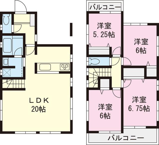 Floor plan. 42,958,000 yen, 4LDK, Land area 105.01 sq m , Building area 97.91 sq m