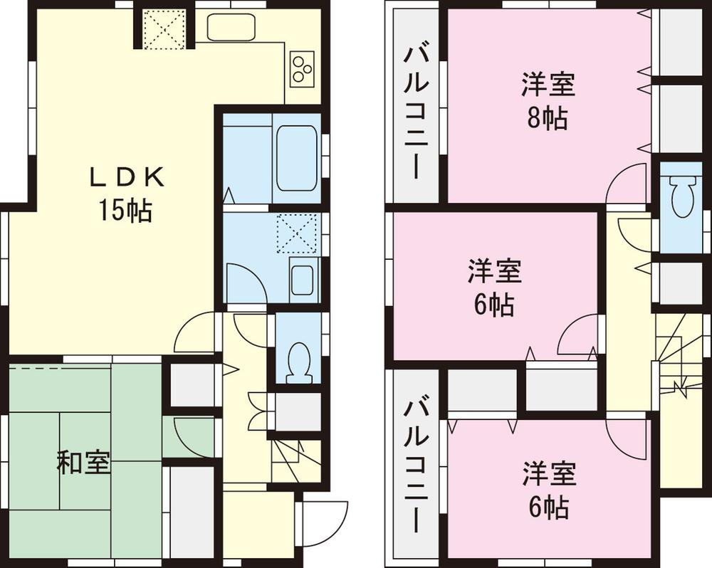 Floor plan. (B Building), Price 39,800,000 yen, 4LDK, Land area 125 sq m , Building area 99.15 sq m
