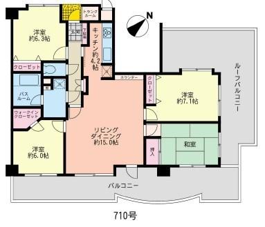 Floor plan. 4LDK, Price 23.8 million yen, Occupied area 95.15 sq m , Balcony area 22.93 sq m
