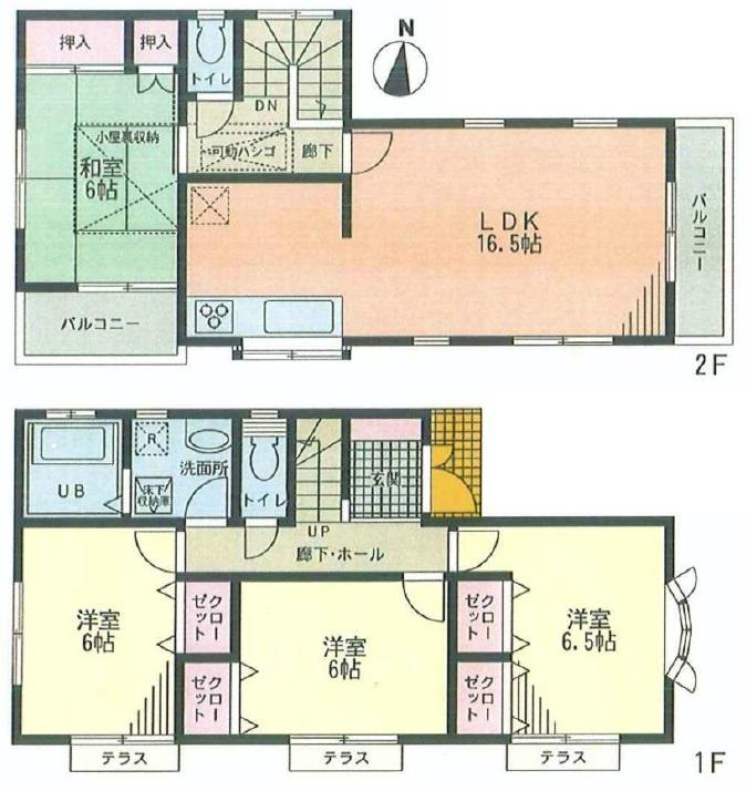 Floor plan. 29,800,000 yen, 4LDK, Land area 109.15 sq m , Building area 97.2 sq m