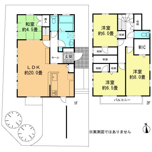 Floor plan. (A Building), Price 57,800,000 yen, 4LDK, Land area 143.52 sq m , Building area 105.98 sq m