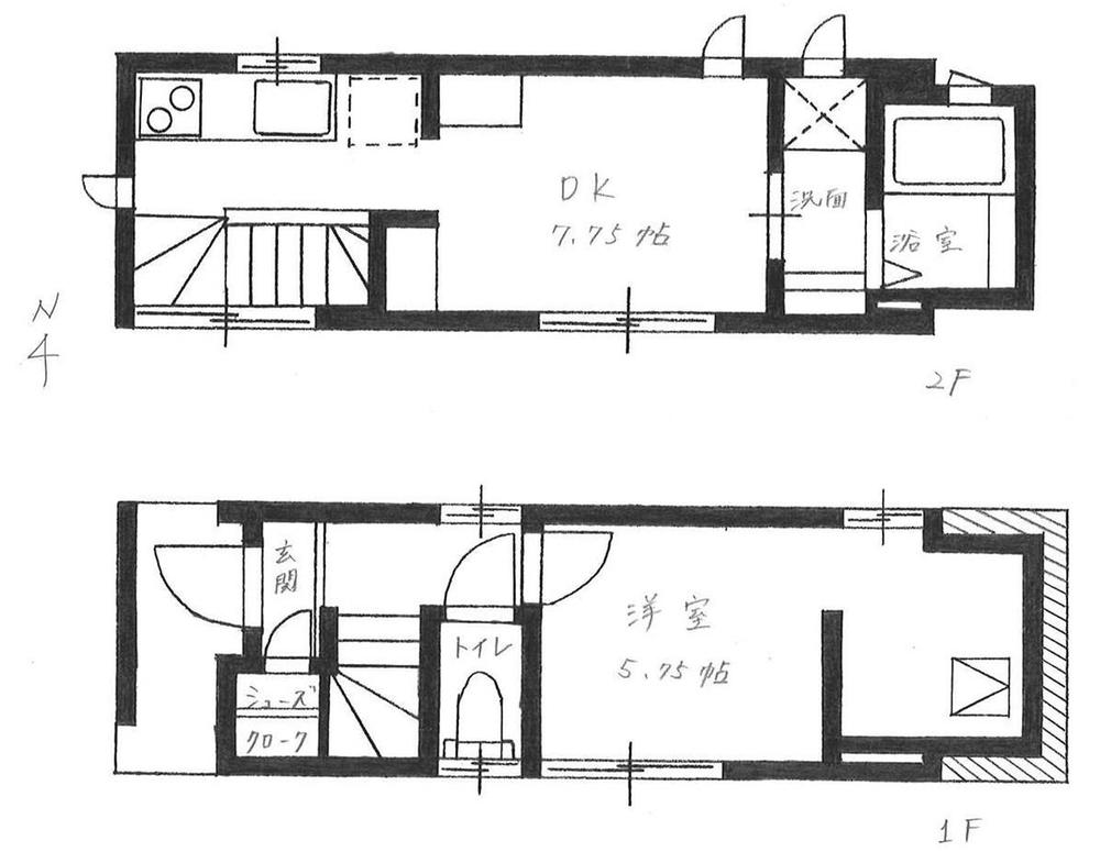 Floor plan. 13.8 million yen, 1DK, Land area 31.8 sq m , Building area 34.04 sq m