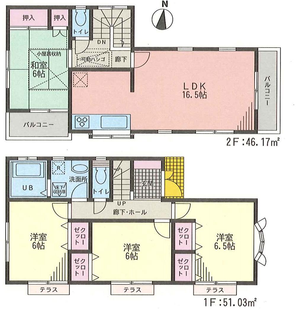 Floor plan. 29,800,000 yen, 4LDK, Land area 109.15 sq m , Building area 97.2 sq m