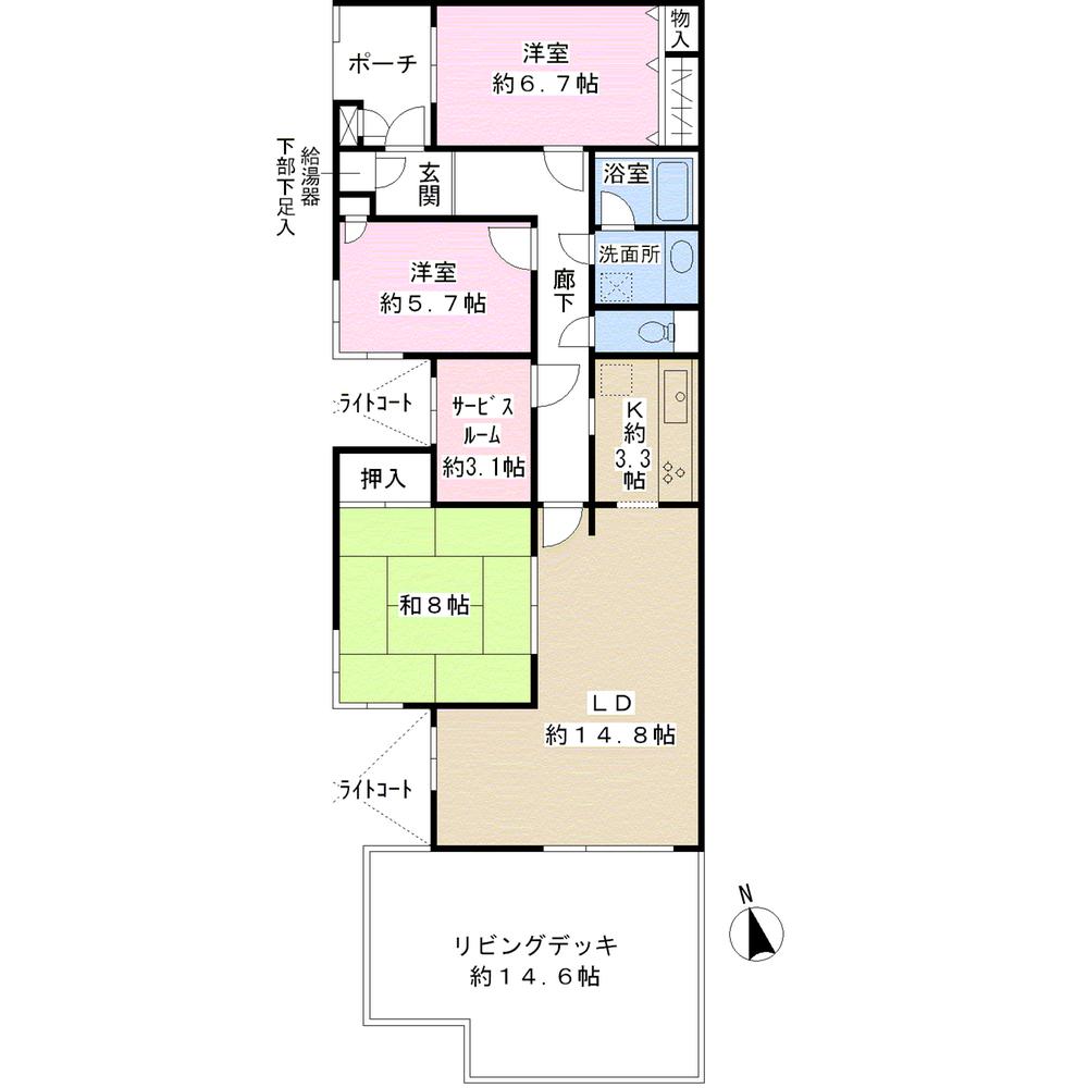 Floor plan. 3LDK + S (storeroom), Price 28.8 million yen, Occupied area 91.96 sq m